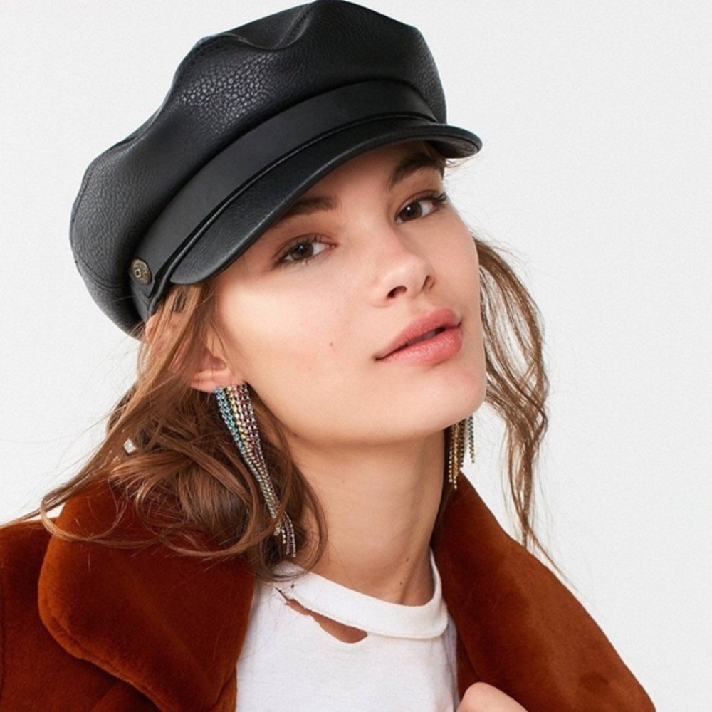 Brixton faux leather fiddler cap